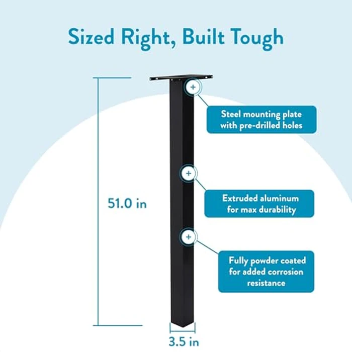 Architectural Mailboxes Brighton Aluminum Mailbox Post, Compatibility Code A, B, C, D, BP000BAM, Black by ARCHITECTURAL MAILBOXES - Image 4