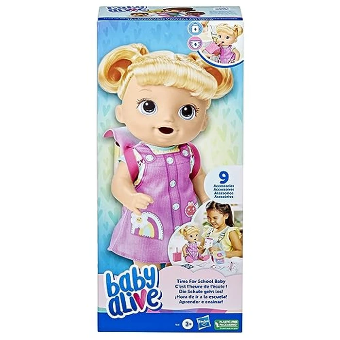 Baby Alive Time for School Baby Doll Set, 12 Inch, Back to School Toys for Girls & Boys, Blonde Hair, Preschool Gifts for Kids, Ages 3+ (Amazon Exclusive) by Baby Alive - Image 2