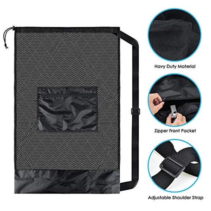 BROTOU Ball Storage Net Bags, Sports Equipment Organizer for Garage/Outdoor/Pool/Gym/Beach,Drawstring Mesh Bag for Basketball/Football/Soccer/Volleyball/Baseball/Tennis/Swimming Gear/Toys by BROTOU - Image 2
