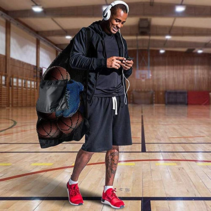 BROTOU Ball Storage Net Bags, Sports Equipment Organizer for Garage/Outdoor/Pool/Gym/Beach,Drawstring Mesh Bag for Basketball/Football/Soccer/Volleyball/Baseball/Tennis/Swimming Gear/Toys by BROTOU - Image 6