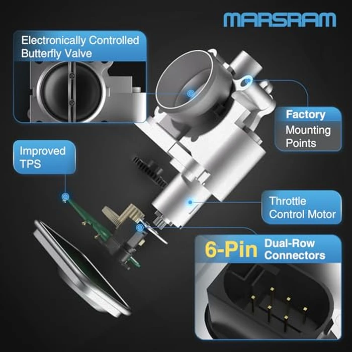 Marsram Electronic Throttle Body for Dodge Avenger Caliber Journey, Chrysler 200 Sebring, Jeep Compass Patriot, 1.8L 2.0L 2.4L Throttle Body Replacement OE Number: 4891735AC 4891735AD 977-025 by Marsram - Image 3