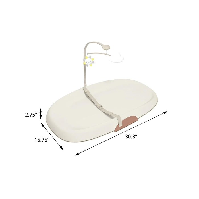 Skip Hop Baby Changing Pad Nursery Style Wipe-Clean Contoured with Cushioned Foam, Non-Skid Base, Built-in Safety Belt & Tuck-Away Toy Bar Fits Standard Changing Tables, Oat by Skip Hop - Image 3
