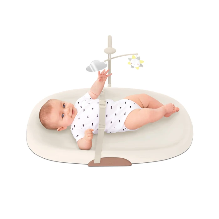 Skip Hop Baby Changing Pad Nursery Style Wipe-Clean Contoured with Cushioned Foam, Non-Skid Base, Built-in Safety Belt & Tuck-Away Toy Bar Fits Standard Changing Tables, Oat by Skip Hop - Image 6