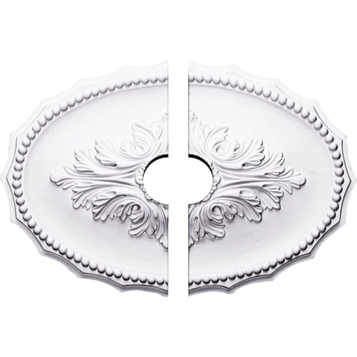 Ekena Millwork CM16OX2-03500 16 7/8"W x 11 3/4"H x 3 1/2"ID x 1 1/2"P Oxford Ceiling Medallion, Fits Canopies up to 3-1/2", 2 Piece by Ekena Millwork - Used - Very Good condition