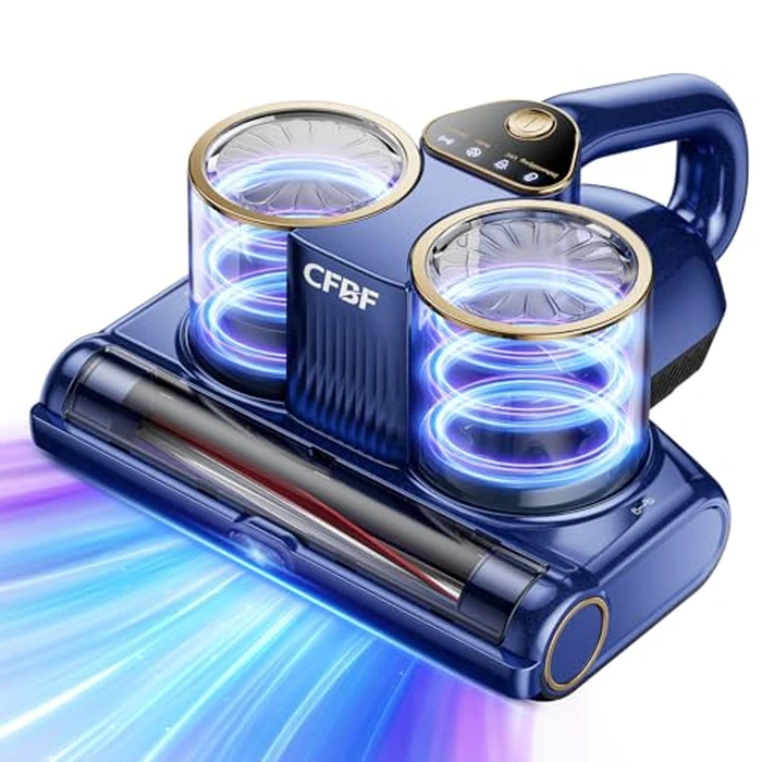 CFBF Mattress Vacuum Cleaner, Bed Vacuum Cleaner with 16Kpa Suction 253.7nm UV-C Light, Ultrasonic & High Heating, 500W Powerful Double-Cup Handheld Vacuums for Bed, Sofa, Couch, Crib, 16.4FT Corded by CFBF - Used - Very Good condition