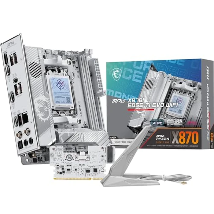 MSI MPG X870I Edge TI EVO WiFi Motherboard, ITX - Supports AMD Ryzen 9000/8000 / 7000 Processors, AM5-110A SPS VRM, DDR5 Memory Boost (up to10000+MT/s OC), PCIe 5.0 x16, M.2 Gen5, Wi-Fi 7, 5G LAN by msi - Used - Very Good condition - US$352.25