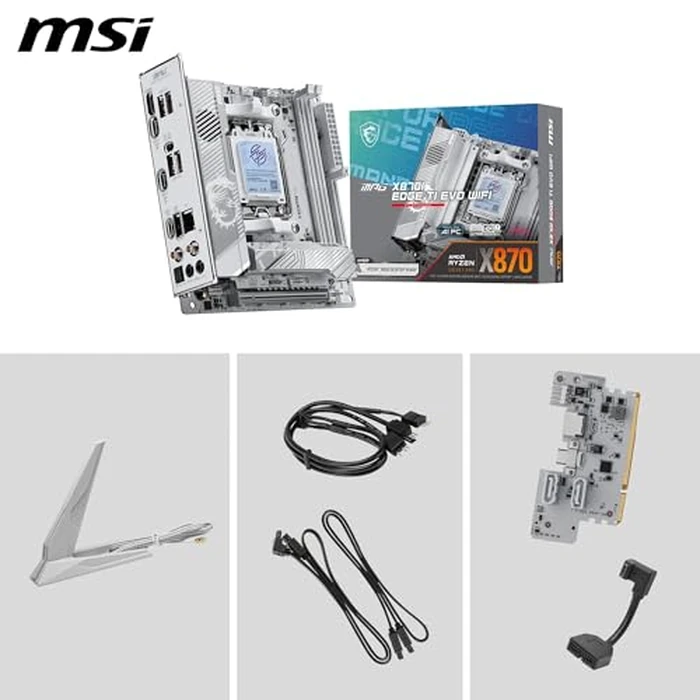 MSI MPG X870I Edge TI EVO WiFi Motherboard, ITX - Supports AMD Ryzen 9000/8000 / 7000 Processors, AM5-110A SPS VRM, DDR5 Memory Boost (up to10000+MT/s OC), PCIe 5.0 x16, M.2 Gen5, Wi-Fi 7, 5G LAN by msi - Image 7