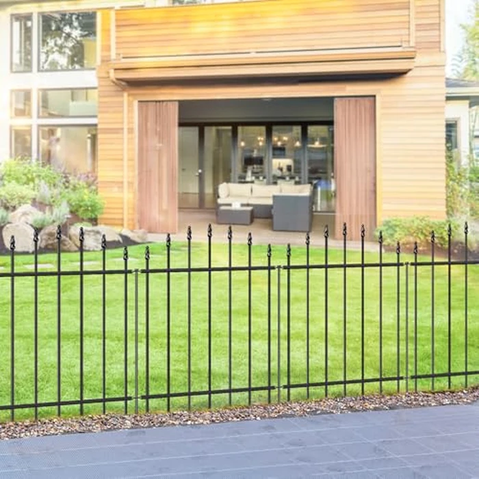 FOREHOGAR Metal Garden Fence 26 in H x 20ft L, 10 Panels + 11 Stakes Border Dog Fence Panels Animal Barrier, No Dig Garden Fencing for Yard Patio Flower Bed Lawn Outdoor, Arch Black by FOREHOGAR - Used - Very Good condition