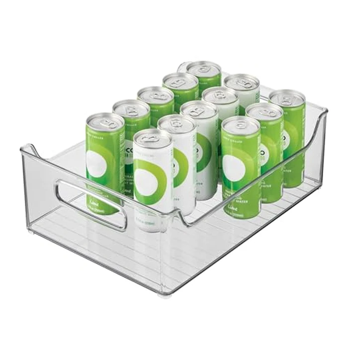 iDesign Plastic Fridge and Freezer Storage Organizer Bin with Handles, Clear Container for Food, Drinks, Produce Organization, BPA-Free, 10" x 5" x 14", Clear by InterDesign - Used - Acceptable condition - CA$9.62