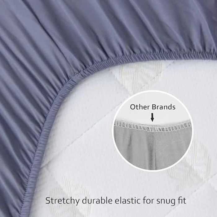 Biloban Pack and Play Fitted Sheet (39 x 27in), 4 Pack Ultra Soft Pack n Play Sheet Fitted, Playard Sheet for Boys or Girls, Machine Washable, Microfiber, Gray and White by Biloban - Image 4