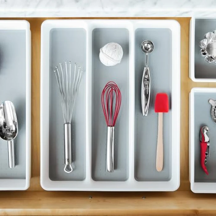Madesmart Classic 3-Compartment Plastic Utensil Tray for Drawers, Multipurpose Storage Tray Drawer Organizer, White by Madesmart - Image 5