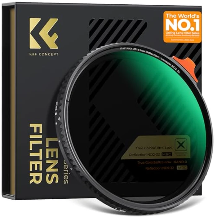 K&F CONCEPT 77mm True Color & Ultra Low Reflectivity ND2-32 | (1-5 Stops) Variable Neutral Density ND Lens Filter with 28 Multi-Layer Coatings (Nano-X Series) by K&F CONCEPT - Image 1