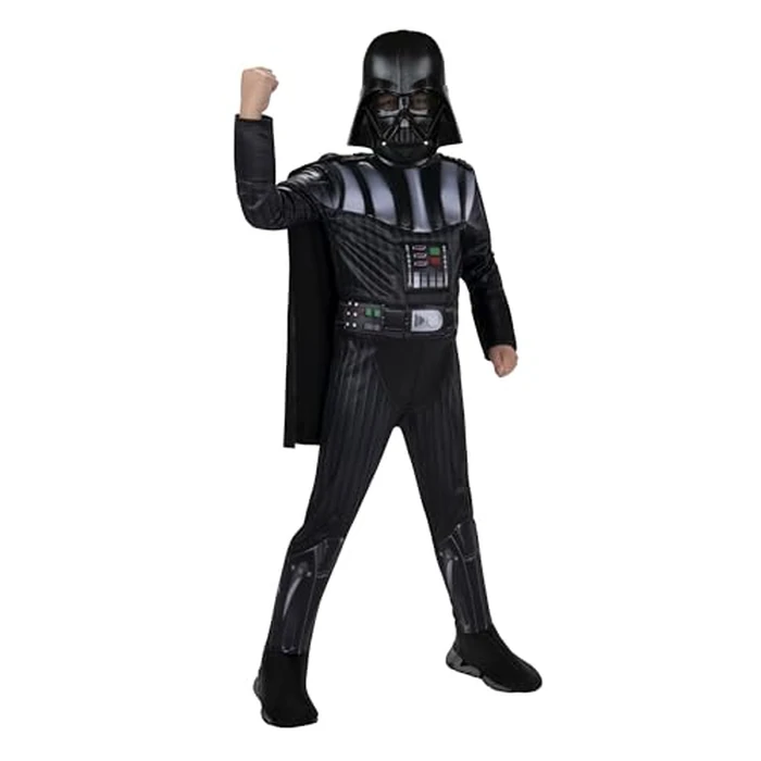 Star Wars Darth Vader Official Youth Costume - Premium Quality Padded Jumpsuit with Plastic Mask and Detachable Cape (S) Multi by Jazwares Costume Play - Used - Very Good condition