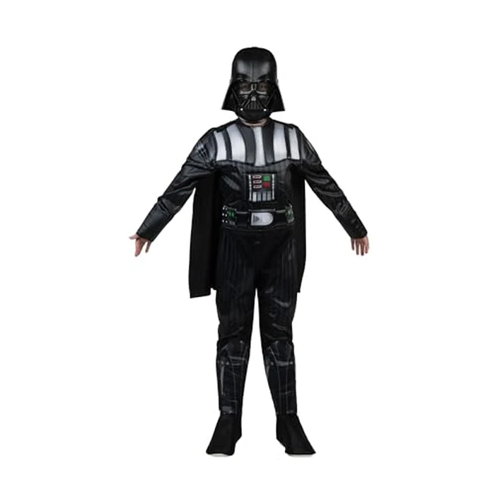 Star Wars Darth Vader Official Youth Costume - Premium Quality Padded Jumpsuit with Plastic Mask and Detachable Cape (S) Multi by Jazwares Costume Play - Image 2