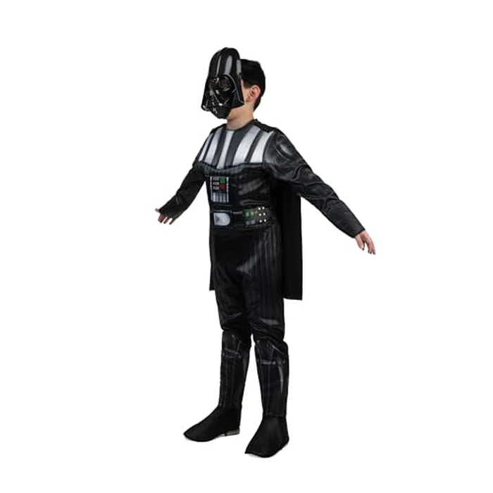 Star Wars Darth Vader Official Youth Costume - Premium Quality Padded Jumpsuit with Plastic Mask and Detachable Cape (S) Multi by Jazwares Costume Play - Image 3