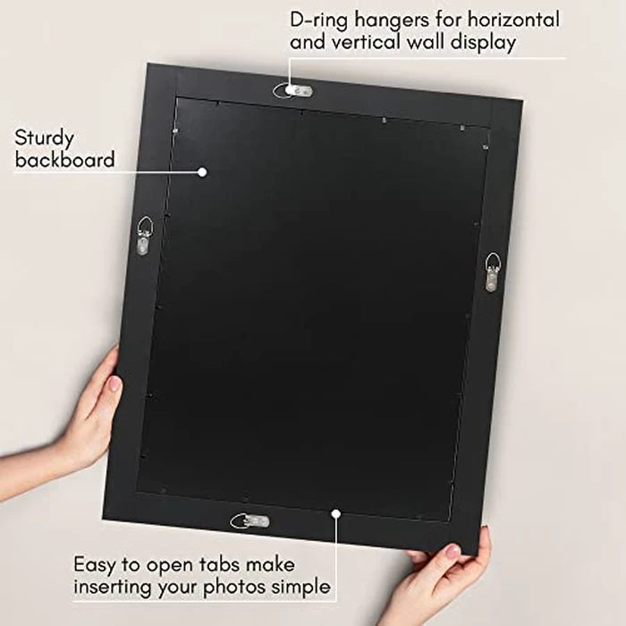 Americanflat 16x20 Picture Frame with Polished Plexiglass - Hampton Collection - Distressed Wood Picture Frames for Vertical or Horizontal Wall Display - Charcoal Black by Americanflat - Image 3