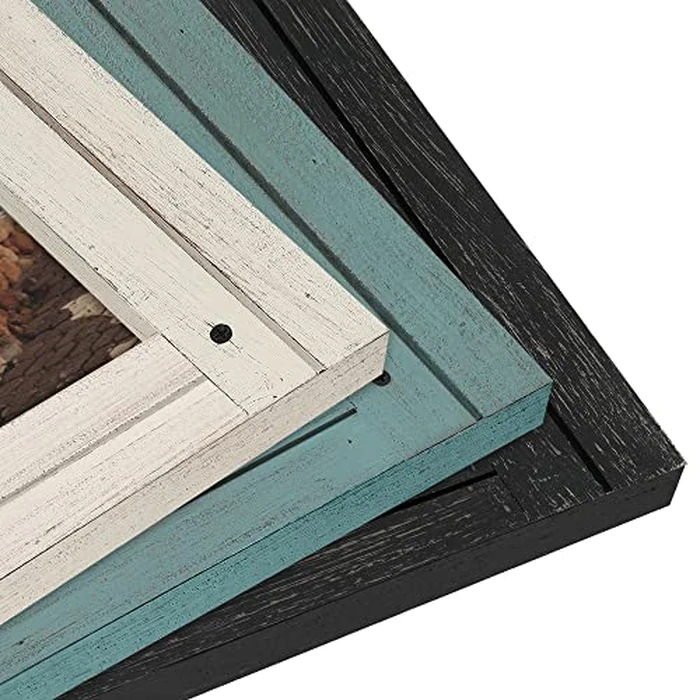 Americanflat 16x20 Picture Frame with Polished Plexiglass - Hampton Collection - Distressed Wood Picture Frames for Vertical or Horizontal Wall Display - Charcoal Black by Americanflat - Image 6