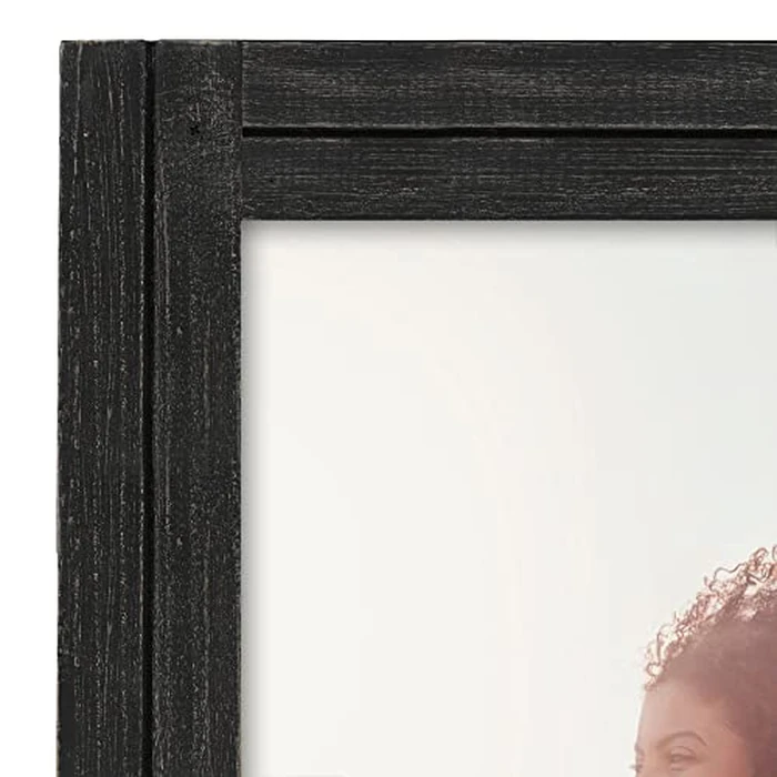 Americanflat 16x20 Picture Frame with Polished Plexiglass - Hampton Collection - Distressed Wood Picture Frames for Vertical or Horizontal Wall Display - Charcoal Black by Americanflat - Image 7