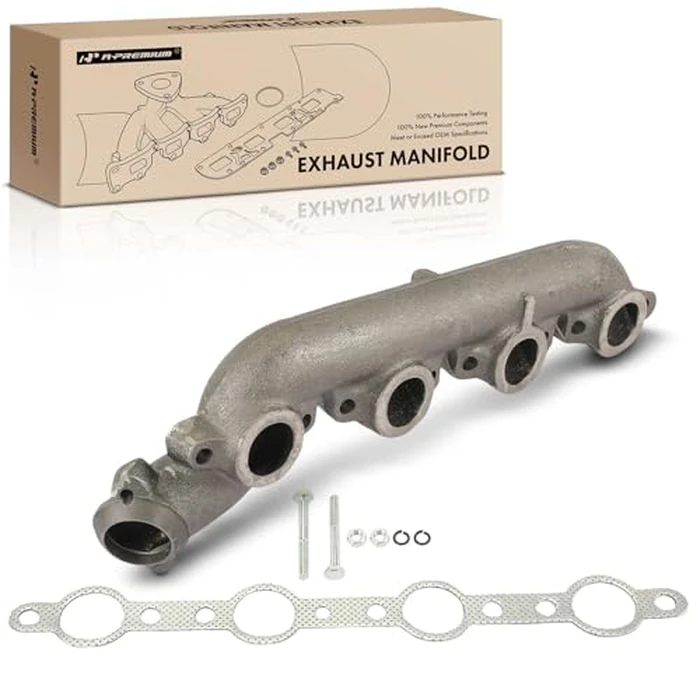 A-Premium Left Exhaust Manifold with Gasket Kit Compatible with Ford F-250 F-350 F59 International Harvester 3400 3600 3700 3800 V8 7.3L Turbocharged by A-premium - Image 1