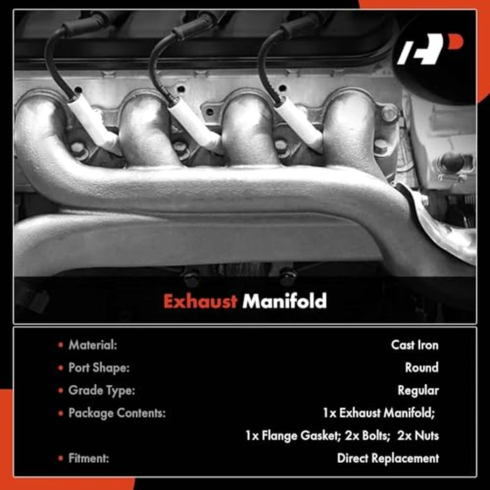 A-Premium Left Exhaust Manifold with Gasket Kit Compatible with Ford F-250 F-350 F59 International Harvester 3400 3600 3700 3800 V8 7.3L Turbocharged by A-premium - Image 3