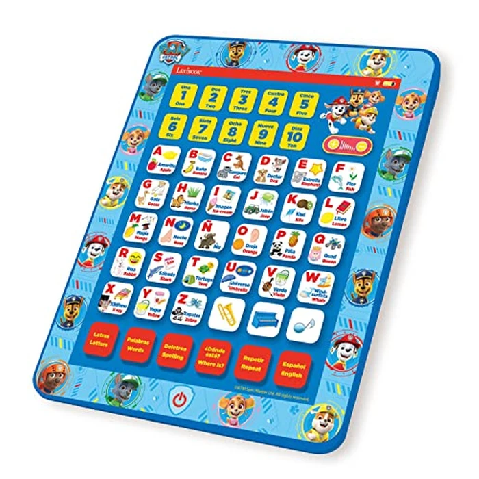 LEXiBOOK, Paw Patrol, Educational Bilingual English/Spanish Interactive Learning Tablet, Toy to Learn Alphabet, Letters, Numbers, Words, Spelling and Music, Blue, JCPAD002PAi2 by LEXiBOOK - Image 1