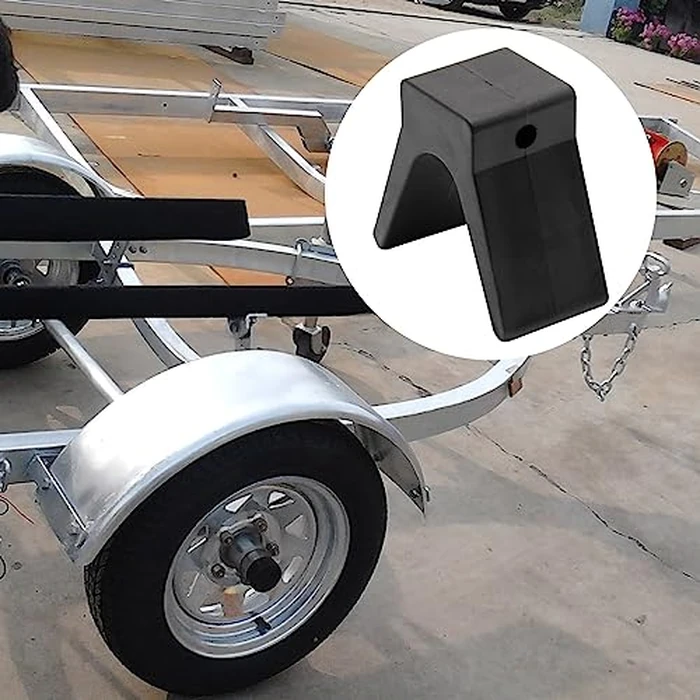 SYOWADA 2''x4'' V-Span Boat Trailer Bow Stop Block Trailer Rubber Bow Stop Non Marking Polyurethane Mounting Hole 2 inch Width 4 inch V-Span (2 pcs) by SYOWADA - Image 4