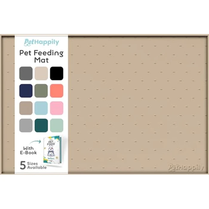 PetHappily Dog Food Mat - Raised Edges Dogs Mat for Food and Water Prevent Spill, Waterproof Cat Food Mats Protect Floors, Easy Clean Dog Bowl Mats for Food and Water, Silicone Pet Food Tray by PETHAPPILY - Image 1