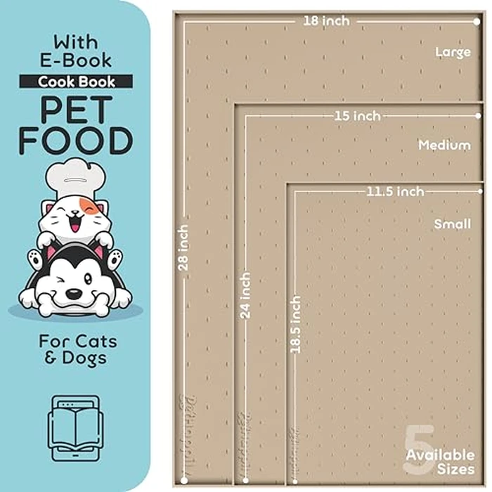 PetHappily Dog Food Mat - Raised Edges Dogs Mat for Food and Water Prevent Spill, Waterproof Cat Food Mats Protect Floors, Easy Clean Dog Bowl Mats for Food and Water, Silicone Pet Food Tray by PETHAPPILY - Image 2