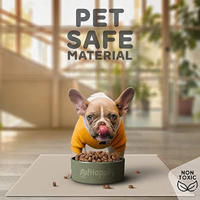 PetHappily Dog Food Mat - Raised Edges Dogs Mat for Food and Water Prevent Spill, Waterproof Cat Food Mats Protect Floors, Easy Clean Dog Bowl Mats for Food and Water, Silicone Pet Food Tray by PETHAPPILY - Image 3