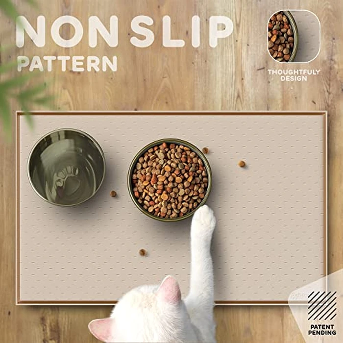 PetHappily Dog Food Mat - Raised Edges Dogs Mat for Food and Water Prevent Spill, Waterproof Cat Food Mats Protect Floors, Easy Clean Dog Bowl Mats for Food and Water, Silicone Pet Food Tray by PETHAPPILY - Image 4