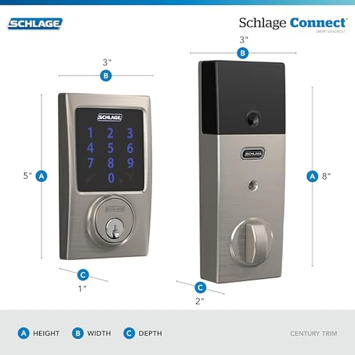 Schlage Connect Smart Deadbolt Lock with Touchscreen Keypad, Keyless Front Door Entry, Z-Wave Plus Compatible, Aged Bronze, BE469ZP CEN 716 by SCHLAGE - Image 3