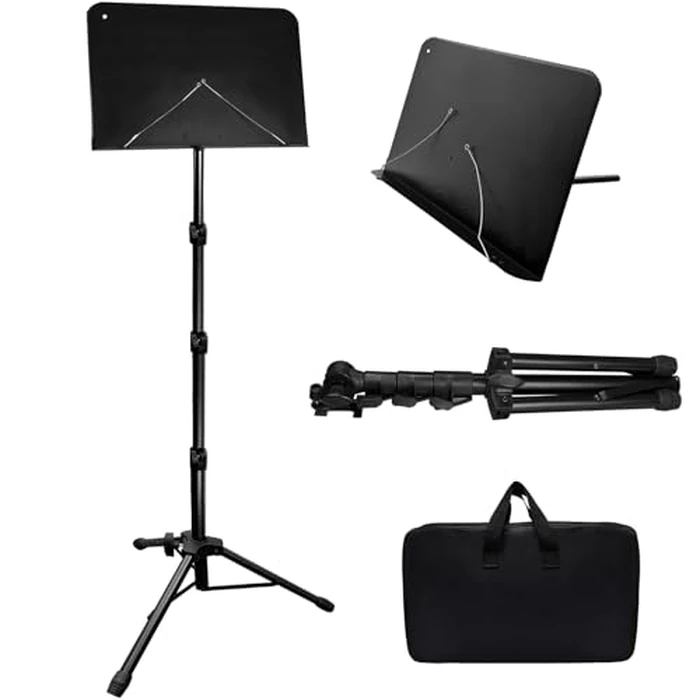 HOLANHING 70IN Sheet Music Stand, Tall Music Stand for Sheet Music Height- Adjustable Music Sheet Stand with Carrying Bag for Guitar, Violin, Ukulele (33-70IN-B) by HOLANHING - Used - Very Good condition - US$18.80