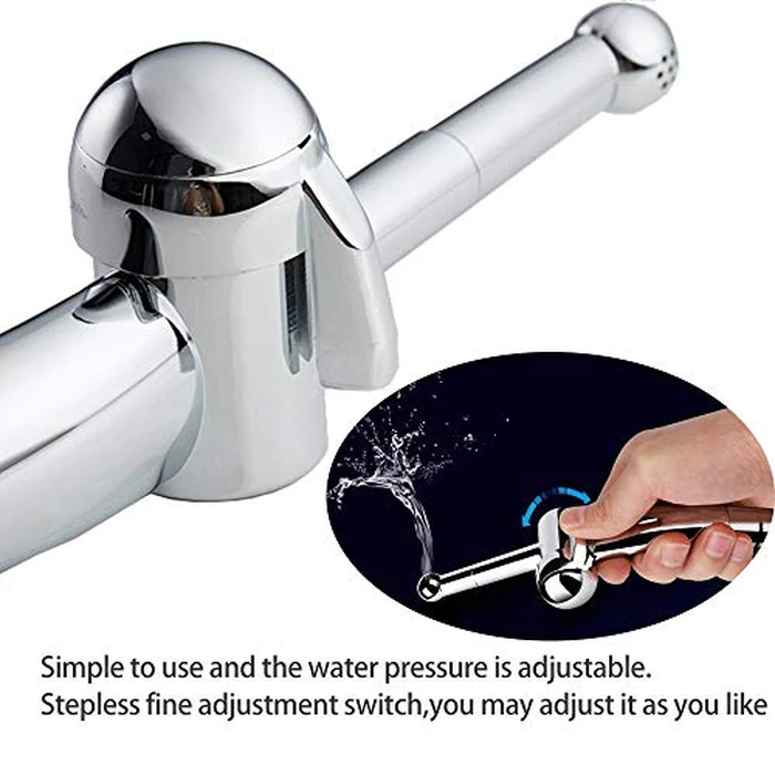 Hand Held Bidet,Cloth Diaper Toilet Sprayer Kit with Pressure Control (Jet/Soft) Spray Handheld Bidet Bidet Sprayer - 7/8 inch Brass Valve Core w/Metal Hose, Tank/Wall Mount by ABSOK - Image 7