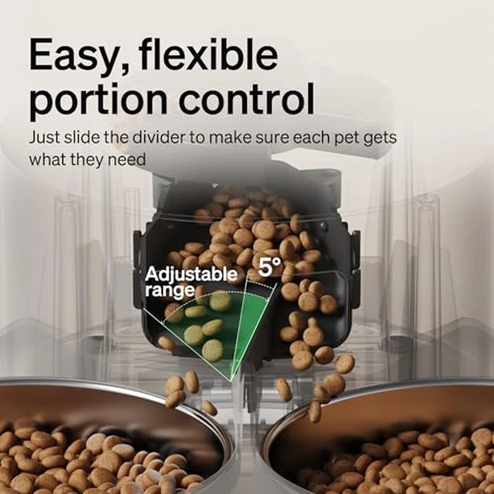 PETLIBRO Automatic Cat Feeder for 2 Cats, 5G&2.4G WiFi Pet Feeders, 5L Programmable Cat Food Dispenser with Airtight Lock-Fresh Technology, Dual Stainless Steel Bowls, Low Food Sensor by PETLIBRO - Used - Good condition - US$71.19