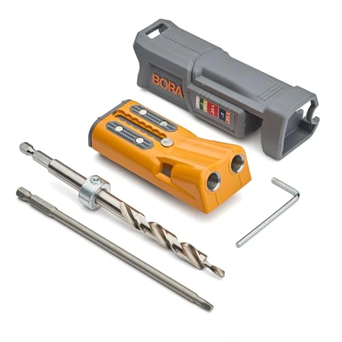 BORA Pro Compact Pocket Hole Jig, Auto Adjusting Drill Guide, Durable Pocket Hole Jig Kit for Woodworking & Tight Spaces - For Materials 1/2 inch to 1 1/2 inch Thick, Power Tool Accessory Jigs by BORA - Used - Very Good condition