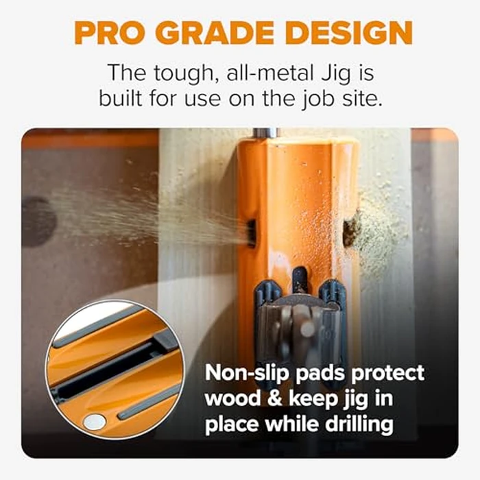 BORA Pro Compact Pocket Hole Jig, Auto Adjusting Drill Guide, Durable Pocket Hole Jig Kit for Woodworking & Tight Spaces - For Materials 1/2 inch to 1 1/2 inch Thick, Power Tool Accessory Jigs by BORA - Image 7