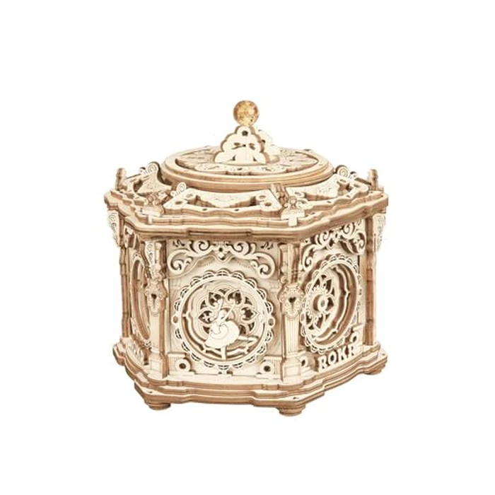 ROKR 3D Wooden Puzzles Delicate Music Box, DIY Mechanical Model Kits, Romantic Gift on Birthday/Valentine's Day, Vintage Style Decoration for Home by ROKR - Used - Like New condition - US$23.87