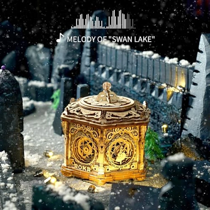 ROKR 3D Wooden Puzzles Delicate Music Box, DIY Mechanical Model Kits, Romantic Gift on Birthday/Valentine's Day, Vintage Style Decoration for Home by ROKR - Image 2