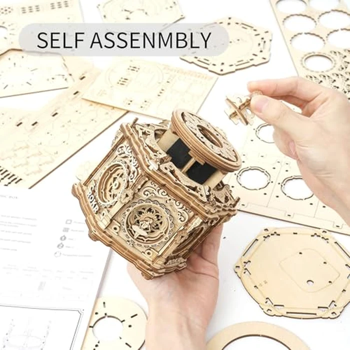 ROKR 3D Wooden Puzzles Delicate Music Box, DIY Mechanical Model Kits, Romantic Gift on Birthday/Valentine's Day, Vintage Style Decoration for Home by ROKR - Image 3
