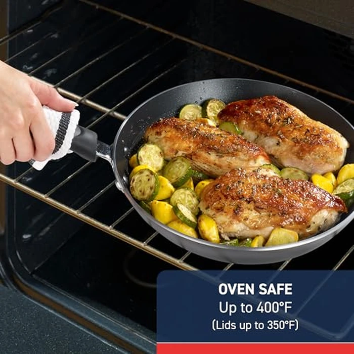 T-Fal Experience Nonstick Fry Pan 12.5 Inch, Induction, Oven Broiler Safe 400F, Non Stick Frying Pan, Skillet, Kitchen Egg Pan, Omelet Pan, Cookware, Pots and Pans, Home, Dishwasher Safe, Black by T-Fal - Image 6