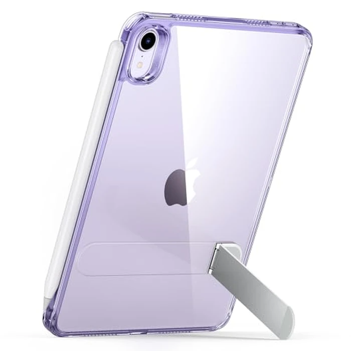 ESR for iPad mini 7 A17 Pro Case, iPad mini 7th/6th Generation Case with Stand(2024/2021), 3 Stand Modes, Slim and Light, Drop Safe, Supports Pencil Pro & Pencil (USB-C), Purple Clear by ESR - Used - Acceptable condition