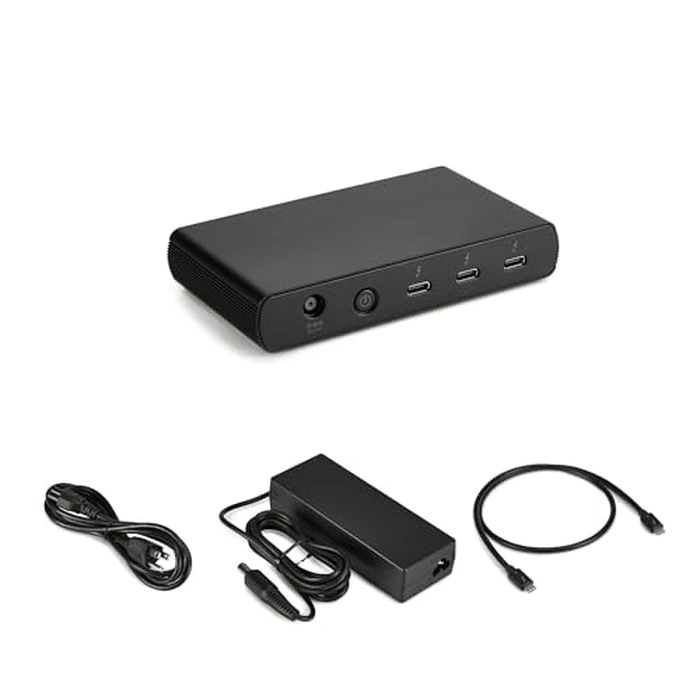 Amazon Basics Thunderbolt 4 Docking Station, Dual 4K@60Hz Display Support, 85W Power Delivery, 3X Downstream TBT4, 1xUSB A 3.1, Mac/Windows Compatible, Black, 4.76 x 2.84 x 0.86 inches by Amazon Basics - Image 5