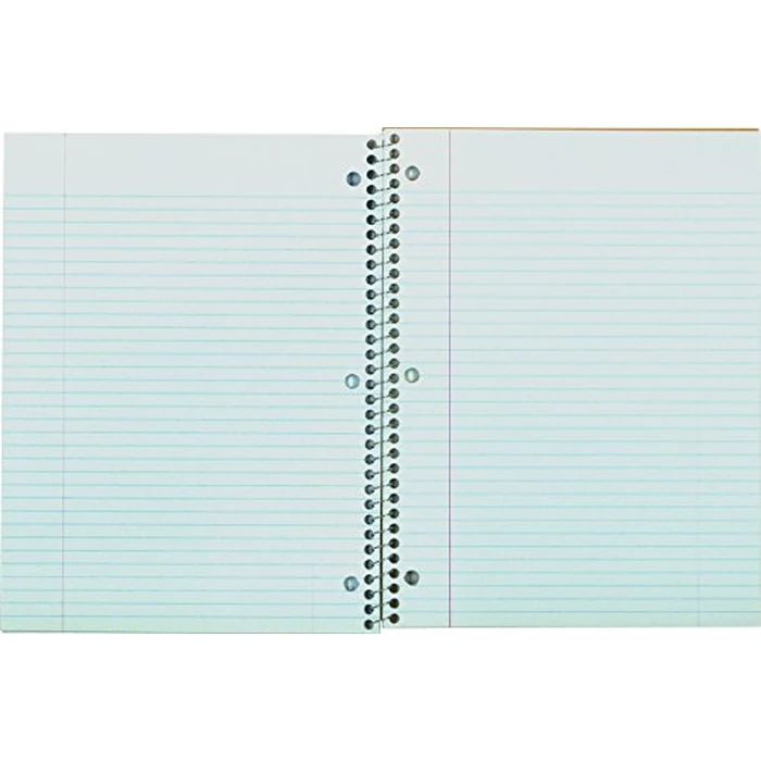 Hilroy 5-Subject Coil Notebook, 8" x 10.5", Wide Ruled, 360 Pages/180 Sheets, 3-Hole Punched, Red Colour Covers, Box of 12 (05693A) by Hilroy - Image 1