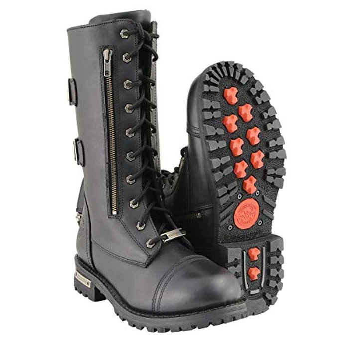 Milwaukee Leather Men’s 13-Inch-Tall Tactical Black Lace-Up Leather Boots Zipper w/Storage Pocket MBM9069-13 by Milwaukee Leather - Image 3