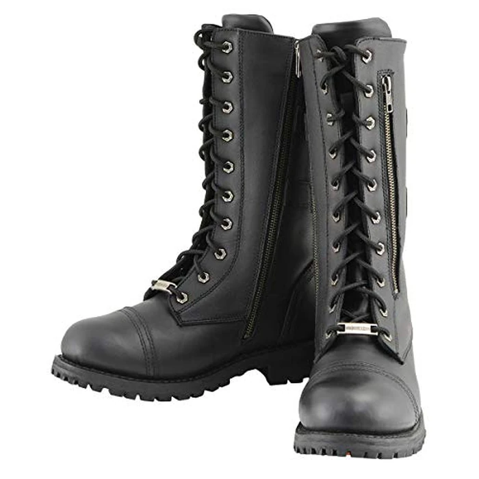 Milwaukee Leather Men’s 13-Inch-Tall Tactical Black Lace-Up Leather Boots Zipper w/Storage Pocket MBM9069-13 by Milwaukee Leather - Image 4