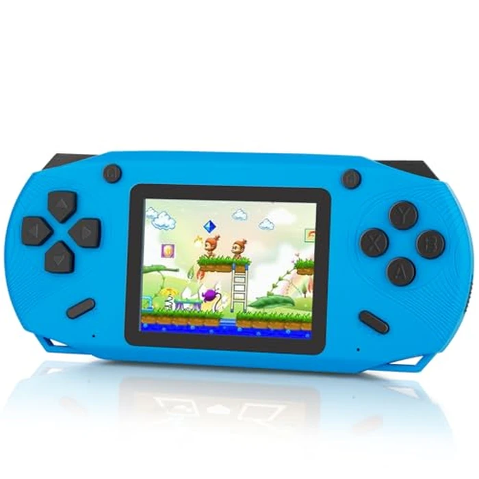 16 Bit Handheld Game for Kids, 3.0'' Large Screen Retro Gaming Player, Preloaded 200 HD Retro Kids Games with 2 Cartridges for Birthday Gift, Video Games for Boys & Girls Aged 4-12(Blue) by GREENCREEK - Used - Like New condition - US$27.76