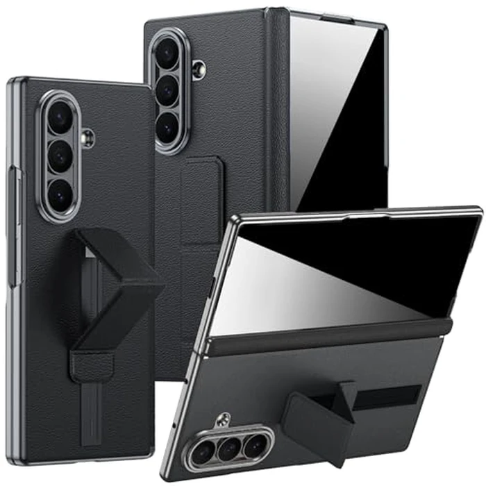 NINKI Leather Cover for Samsung Galaxy Z Fold 7 Case with Strap & Magnetic Hinge Protection, Shockproof Full Body Anti-Spy Anti-Peeping Privacy Screen Protector for Samsung Z Fold 7 Case Stand Black by NINKI - Used - Like New condition