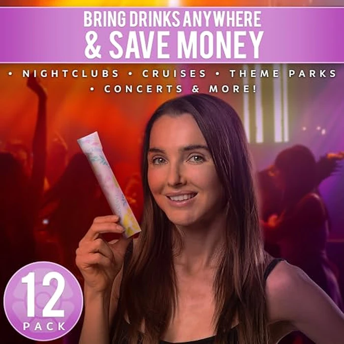 GoPong Tampon Flasks 12 Pack (18 oz Total) - Hidden Alcohol Travel Flasks for Women - Secret Liquor Containers for Nightclubs, Festivals, Cruises, and Sports Events - Includes Funnel & Spout by GoPong - Image 2