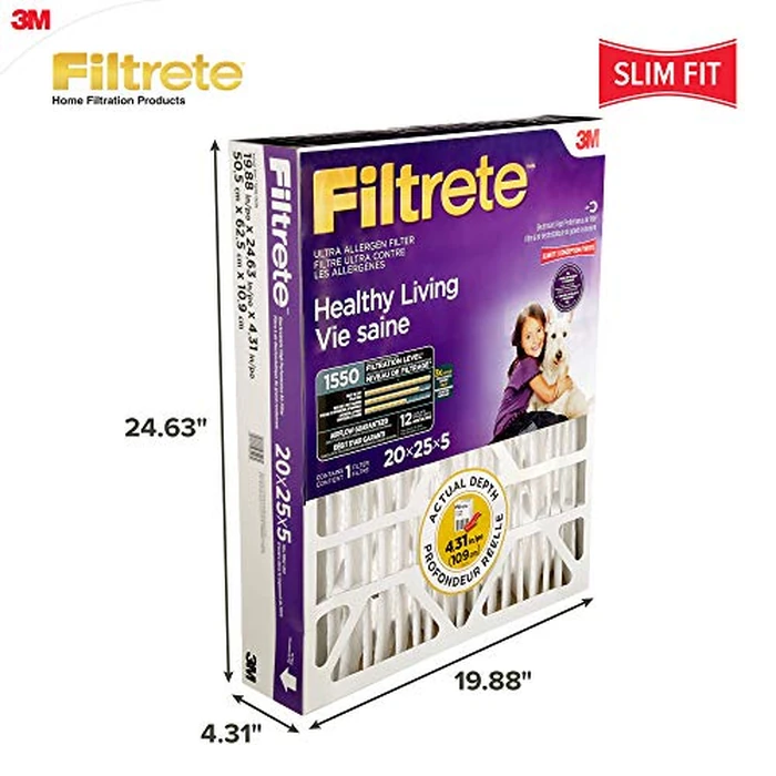Filtrete 20x25x5 Furnace Filter, MPR 1000, MERV 11, Allergen Defense 12-Month Deep Pleated 5-Inch Air Filters, 4 Filters, 20x25x5 (4.31 Actual) by Filtrete - Image 2