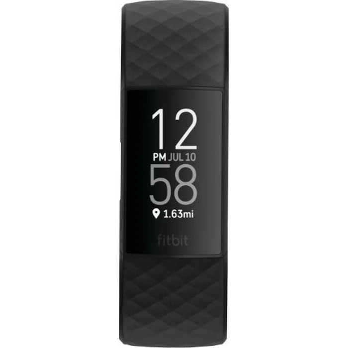 Fitbit Charge 4 Advanced Fitness Tracker - 35mm - Black Plastic Case with Black Elastomer Classic Band - Large Size by Fitbit - Image 1